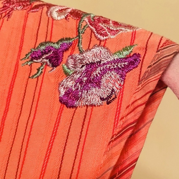 White Label Johnny Was Orange 3 J Workshop Sleeveless Dress with Large Butterfly - Picture 10 of 15